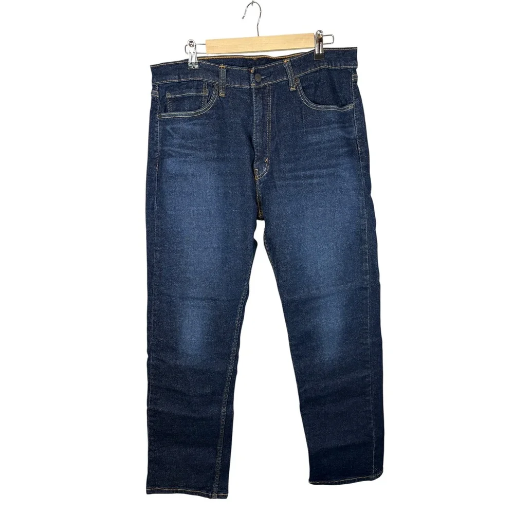 Levis 505 Regular Fit Jeans Mens 36x30 Dark Wash Indigo Straight Leg 00505-2378